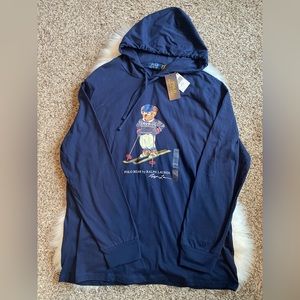 NWOT Polo Ralph Lauren SKI BEAR Mens Hooded long sleeve shirt LIMITED EDITION